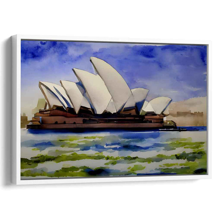Harbor Splendor: Watercolor Sydney Opera House Canvas Art Print