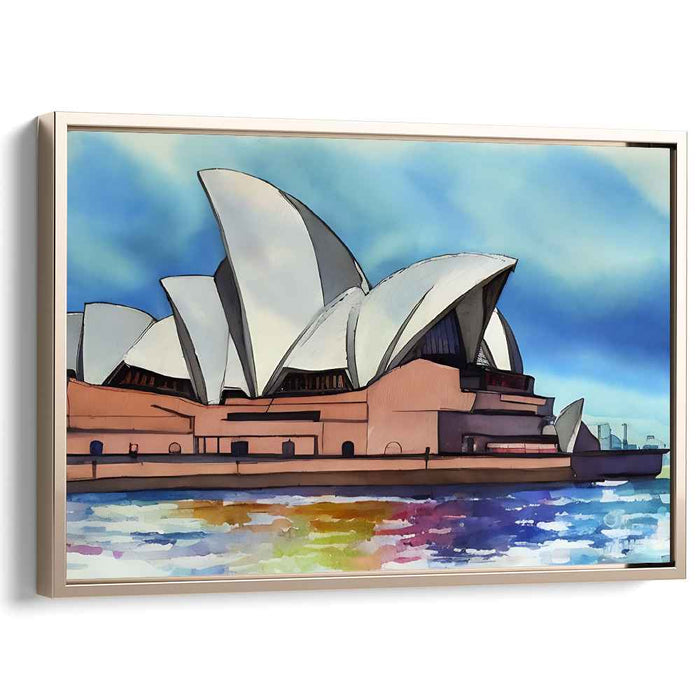 Majestic Sydney: Watercolor Opera House Canvas Art Print