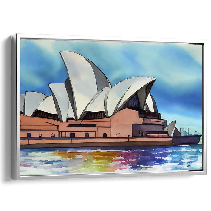 Majestic Sydney: Watercolor Opera House Canvas Art Print