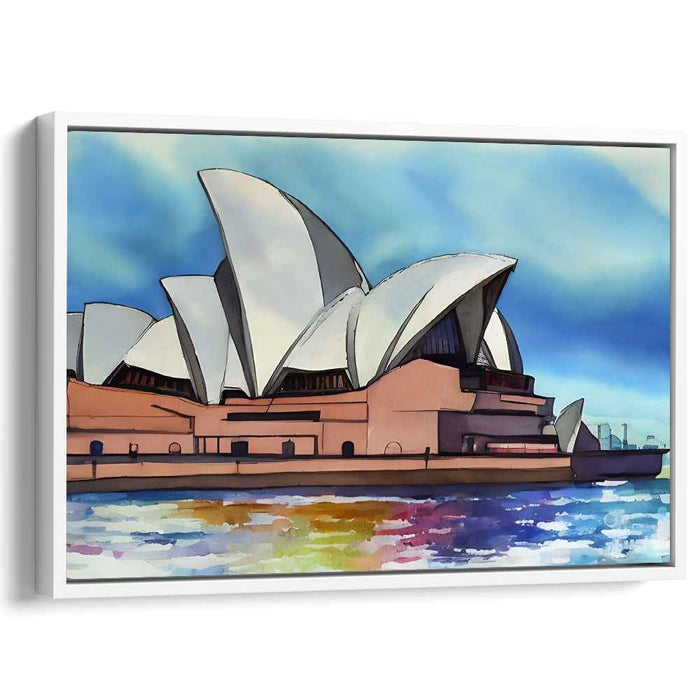Majestic Sydney: Watercolor Opera House Canvas Art Print
