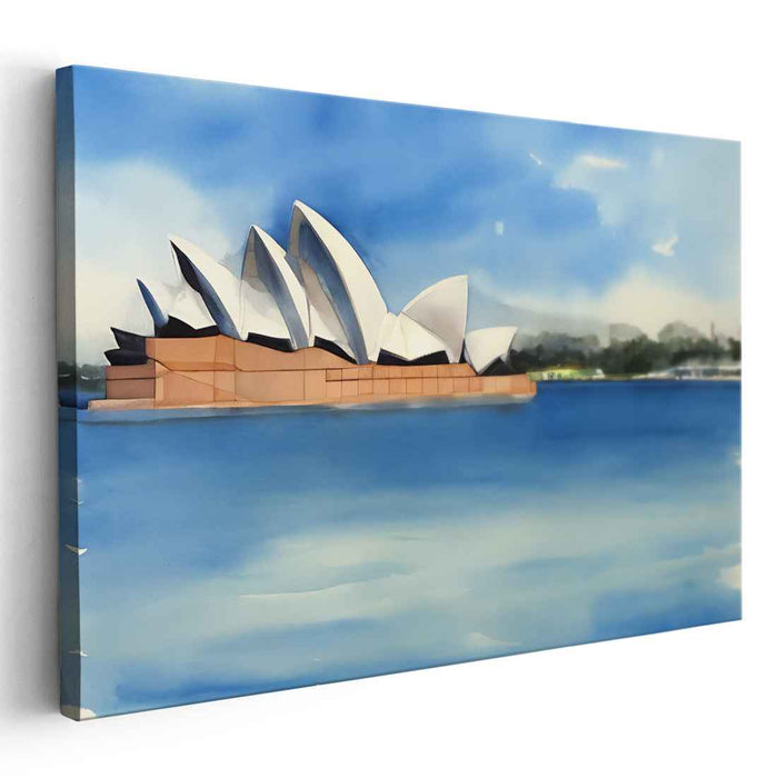 Opera Serenade: Watercolor of Sydney Opera House and Harbor
