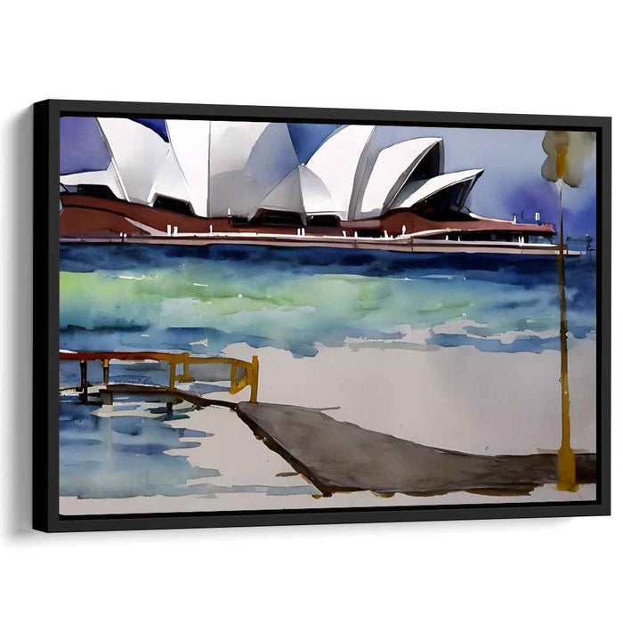 Sydney's Chromatic Symphony: Modern Watercolor of Sydney Opera House