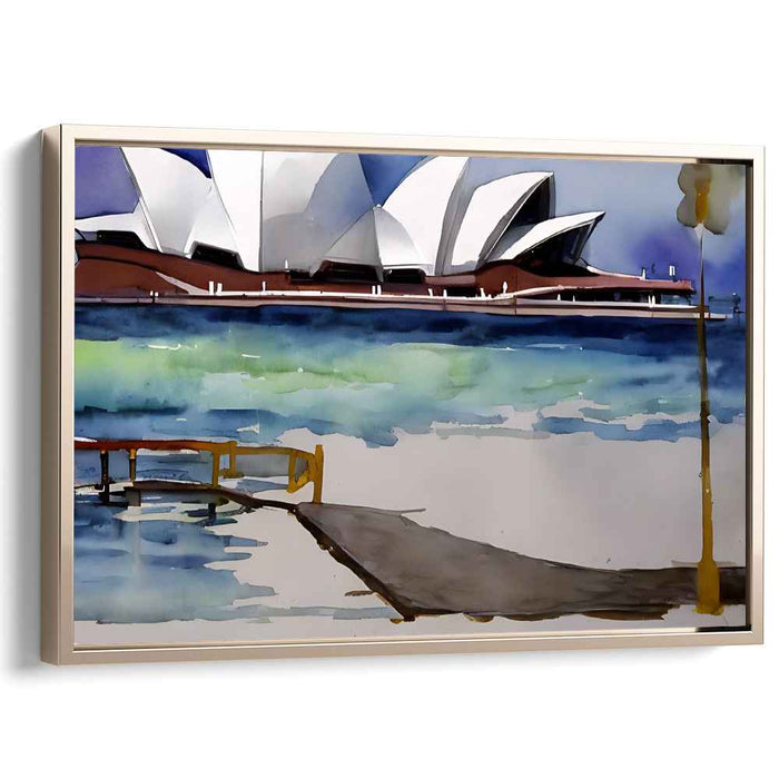Sydney's Chromatic Symphony: Modern Watercolor of Sydney Opera House