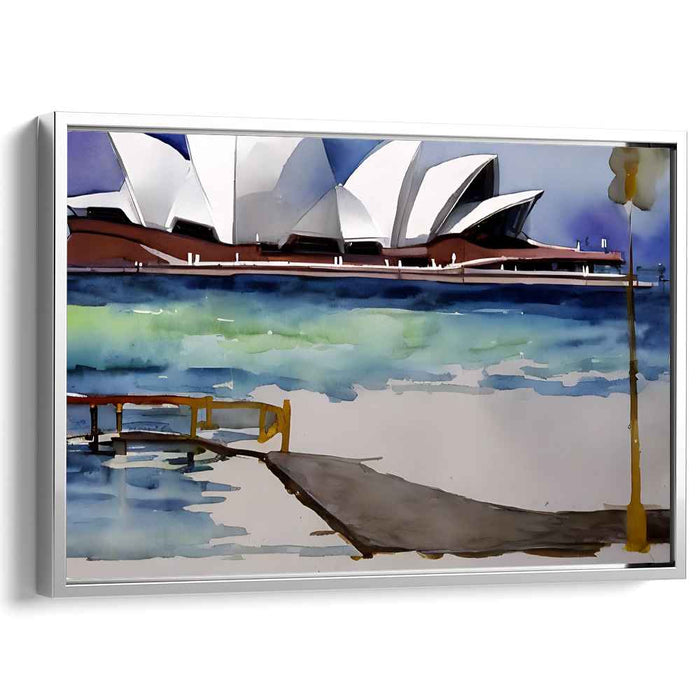 Sydney's Chromatic Symphony: Modern Watercolor of Sydney Opera House