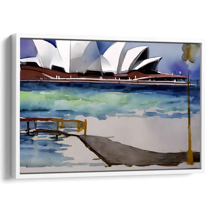 Sydney's Chromatic Symphony: Modern Watercolor of Sydney Opera House