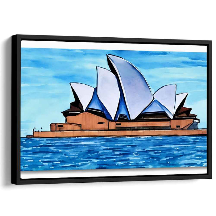 Modernist Elegance: Stylized Sydney Opera House Canvas Art