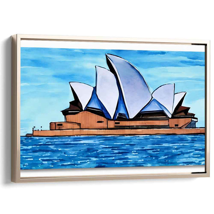 Modernist Elegance: Stylized Sydney Opera House Canvas Art