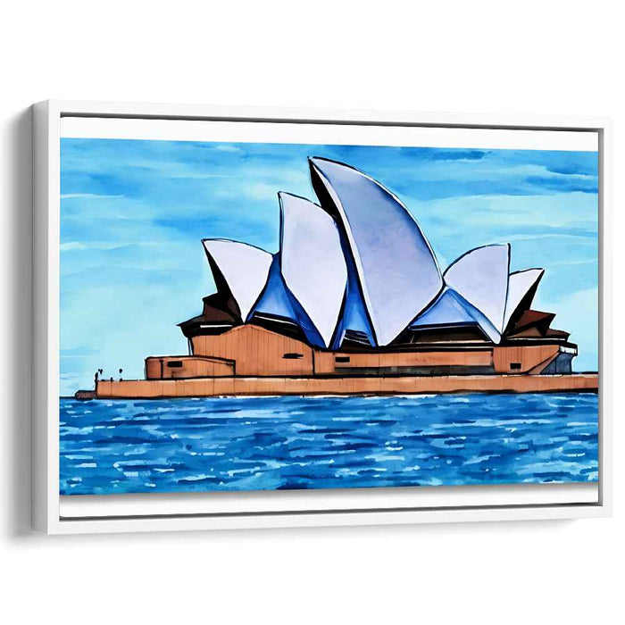 Modernist Elegance: Stylized Sydney Opera House Canvas Art