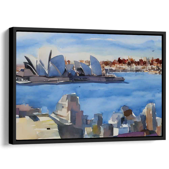 Splendid Opera Reflections: Sydney Opera House in Watercolor Splendor