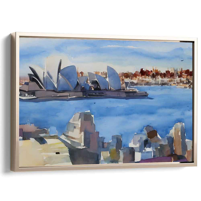 Splendid Opera Reflections: Sydney Opera House in Watercolor Splendor