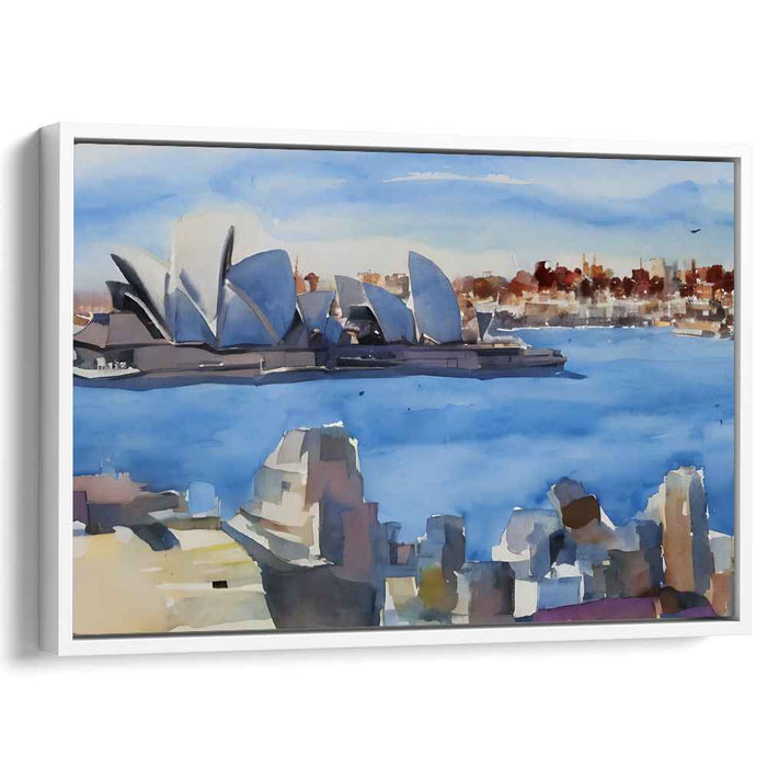 Splendid Opera Reflections: Sydney Opera House in Watercolor Splendor