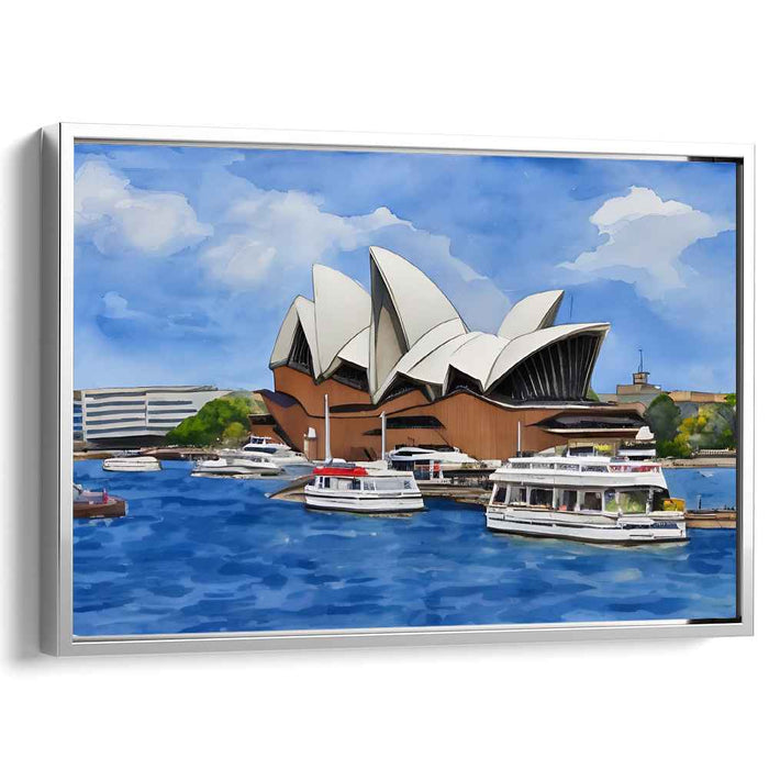 Harbor Whispers in Stillness: A Serene Harbor View Canvas Art Print
