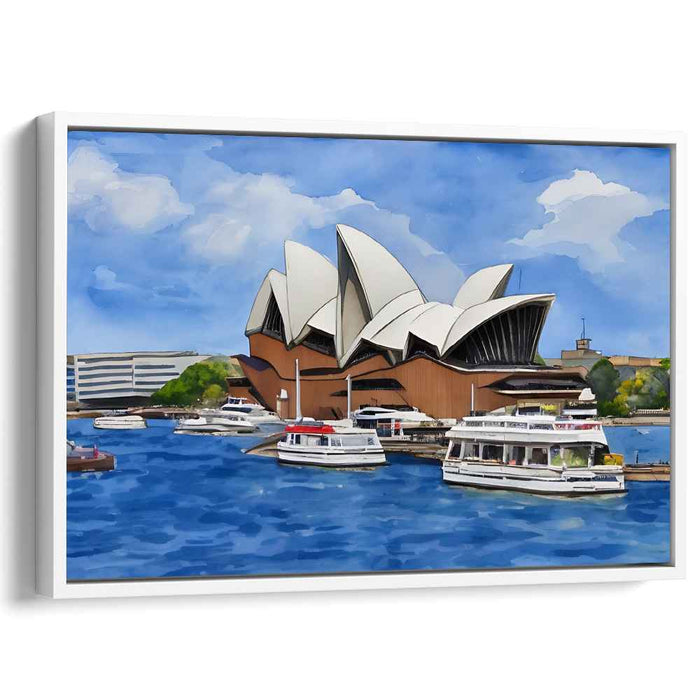 Harbor Whispers in Stillness: A Serene Harbor View Canvas Art Print