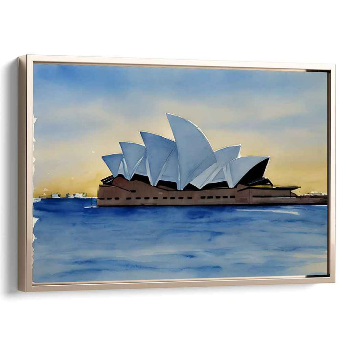 Seaside Serenade: Watercolor Panorama of the Sydney Opera House