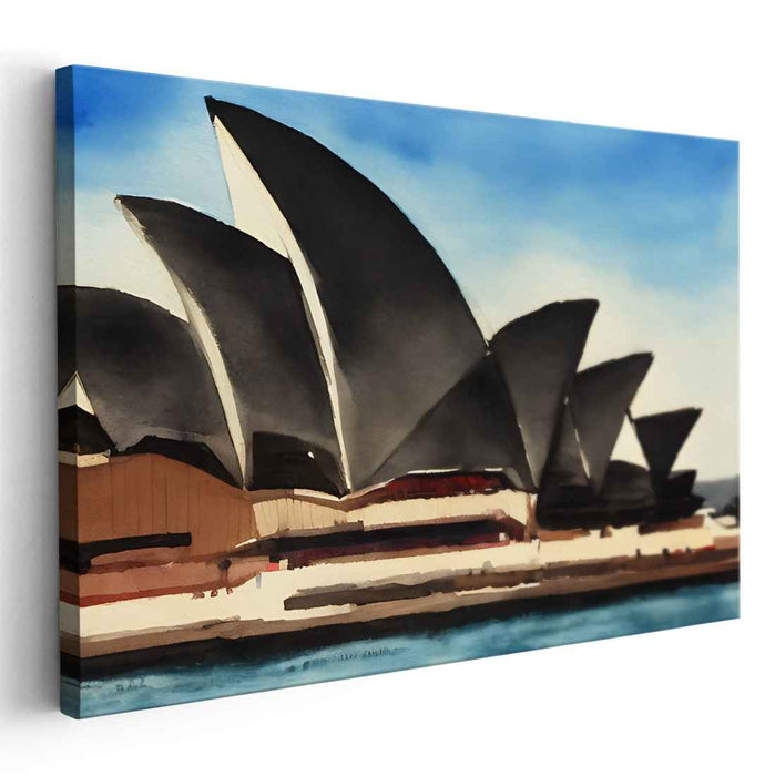 Sydney's Iconic Silhouette: Watercolor Tribute to the Opera House
