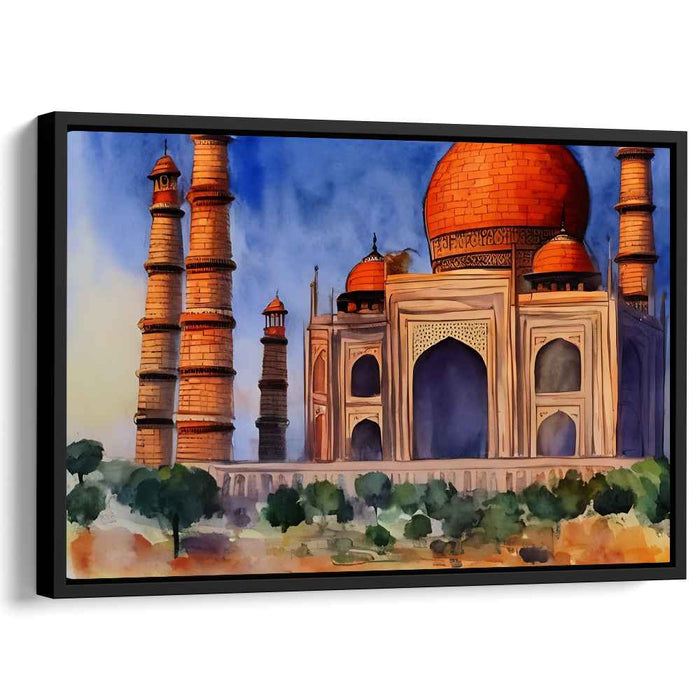 Teardrops on Marble: Watercolor Painting of the Taj Mahal at Twilight