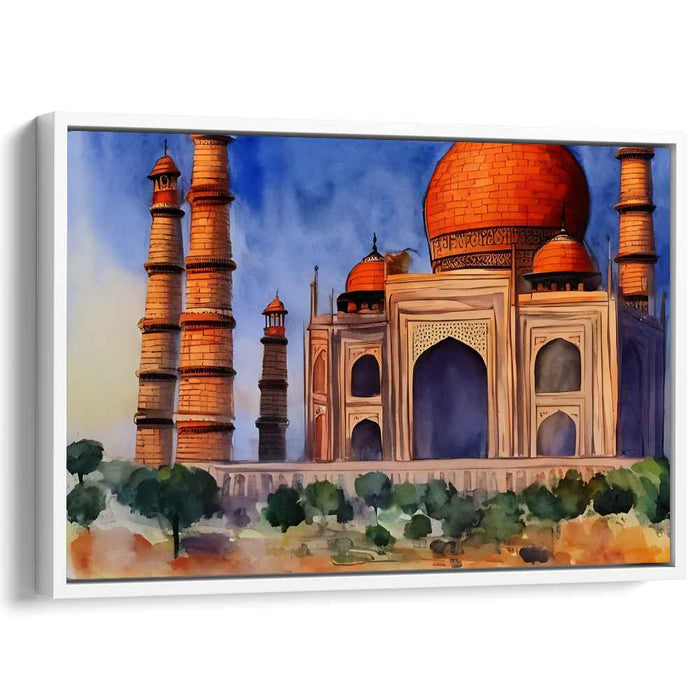 Teardrops on Marble: Watercolor Painting of the Taj Mahal at Twilight