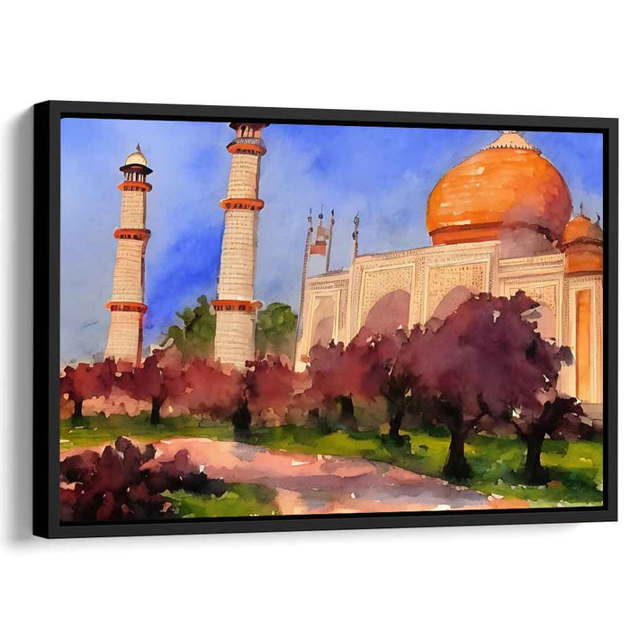 Taj Mahal in Pastels: Watercolor Dreamscape of India's Iconic Monument