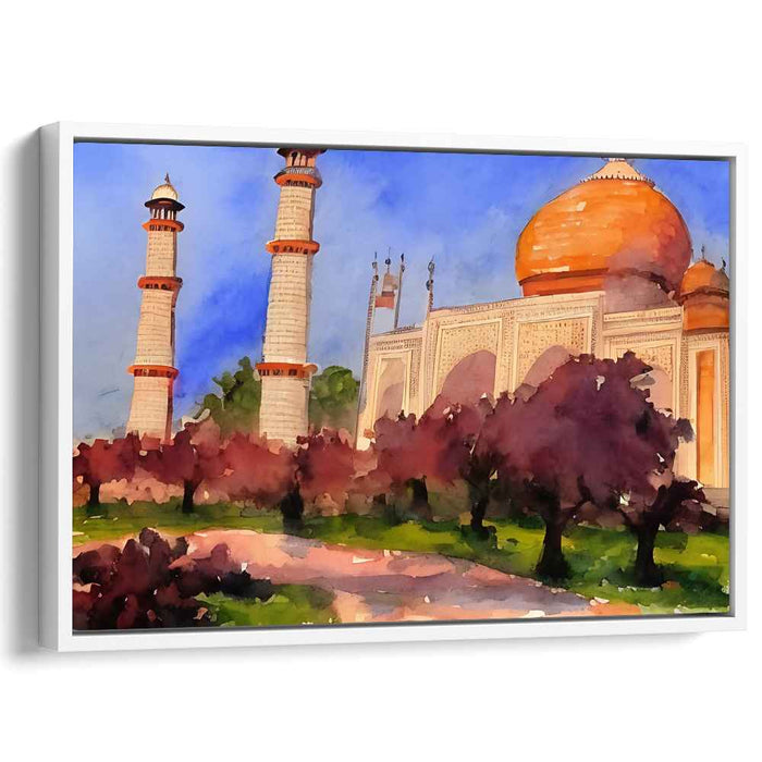 Taj Mahal in Pastels: Watercolor Dreamscape of India's Iconic Monument
