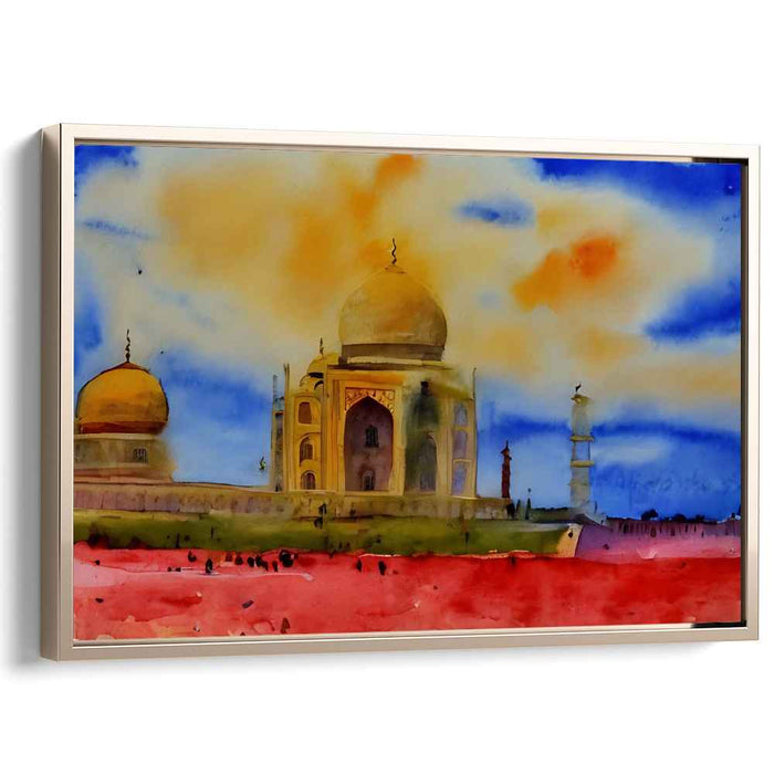 Whispers Of Marble Hues: Impressionist Watercolor of the Taj Mahal