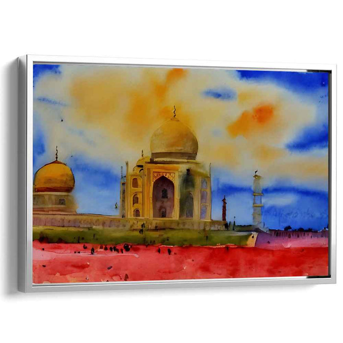 Whispers Of Marble Hues: Impressionist Watercolor of the Taj Mahal