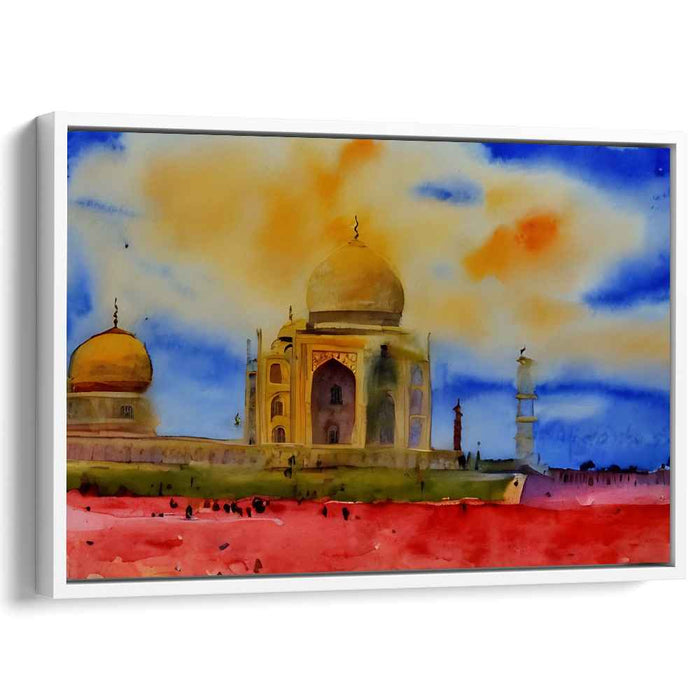 Whispers Of Marble Hues: Impressionist Watercolor of the Taj Mahal