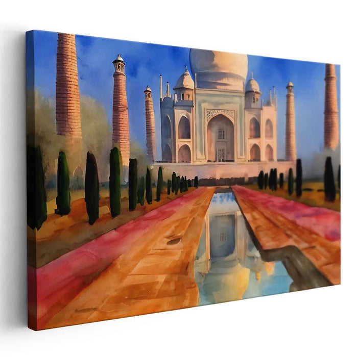Eternal Elegance Reverie: The Timeless Beauty of the Taj Mahal Canvas Art Print