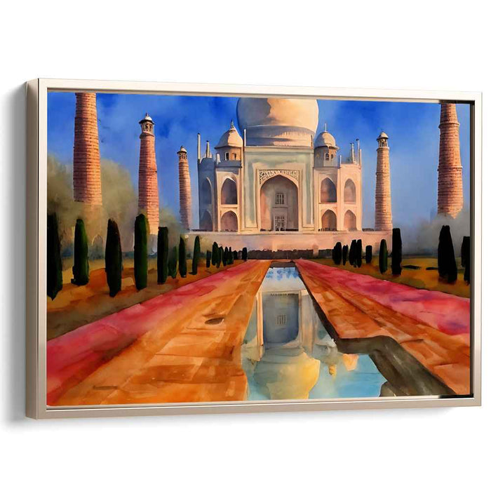 Eternal Elegance Reverie: The Timeless Beauty of the Taj Mahal Canvas Art Print