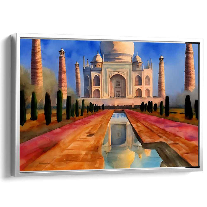 Eternal Elegance Reverie: The Timeless Beauty of the Taj Mahal Canvas Art Print