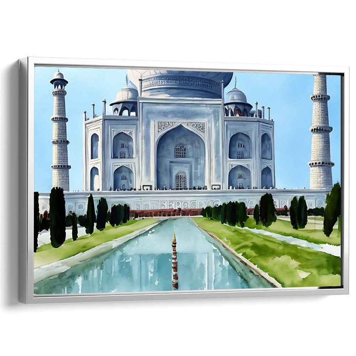 Ethereal Marble Dreams: Majestic Taj Mahal Canvas Art Print