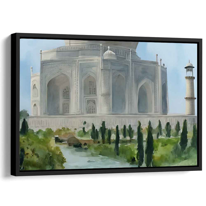 Majestic Monument Essence: Realistic Taj Mahal Canvas Art Print
