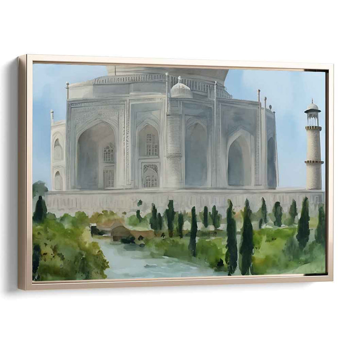 Majestic Monument Essence: Realistic Taj Mahal Canvas Art Print