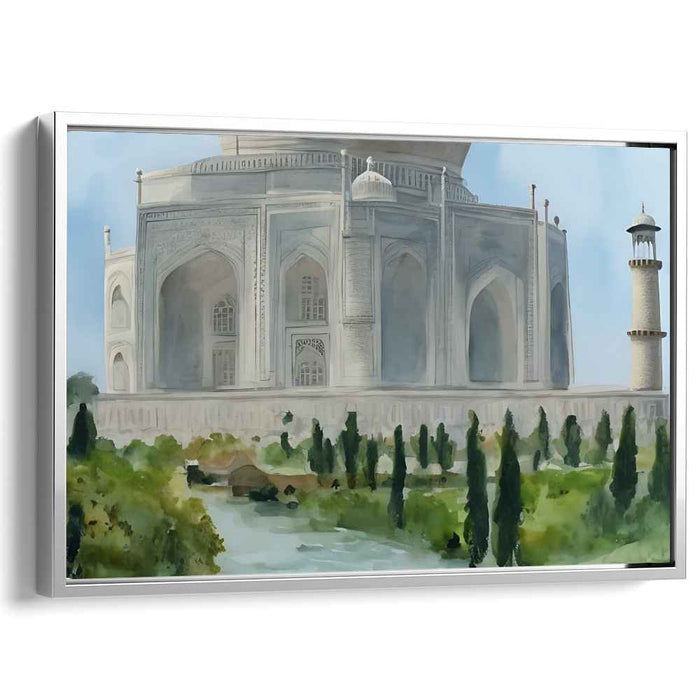Majestic Monument Essence: Realistic Taj Mahal Canvas Art Print