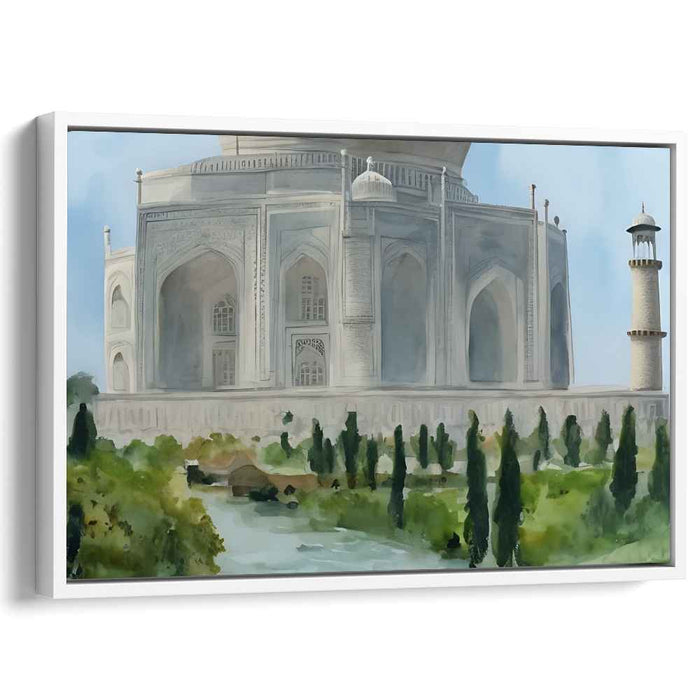 Majestic Monument Essence: Realistic Taj Mahal Canvas Art Print