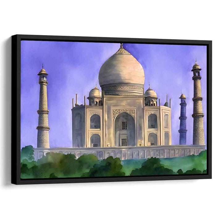 Architectural Mirage: Realistic Watercolor Painting of the Taj Mahal