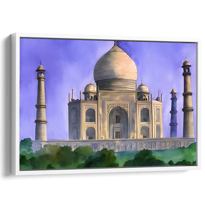 Architectural Mirage: Realistic Watercolor Painting of the Taj Mahal
