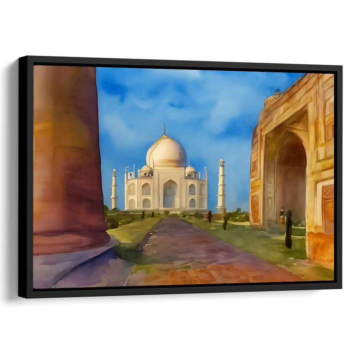 Ethereal Love's Manifestation: Taj Mahal in Romantic Realism Canvas Art Print