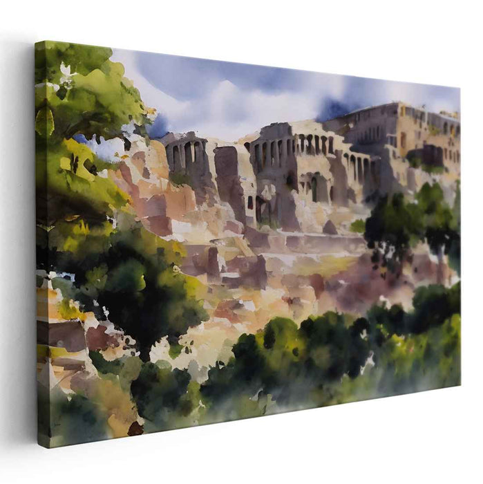 Ancient Athena's Vision: Watercolor Impressions of the Ancient Acropolis