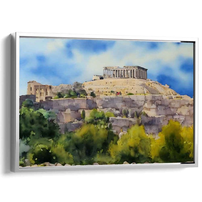 Acropolis Aquatics: Watercolor of the Acropolis of Athens