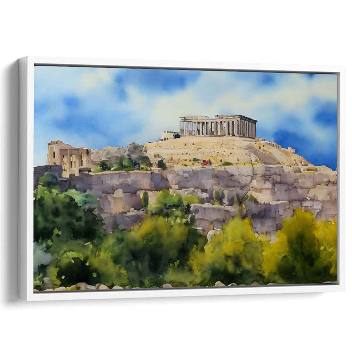 Acropolis Aquatics: Watercolor of the Acropolis of Athens