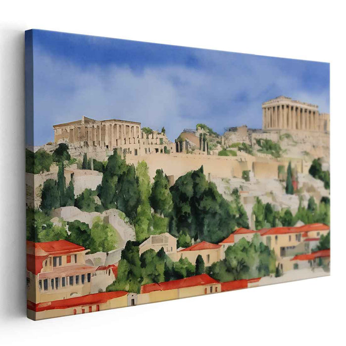 Ancient Heights Ensemble: The Acropolis of Athens Canvas Art Print