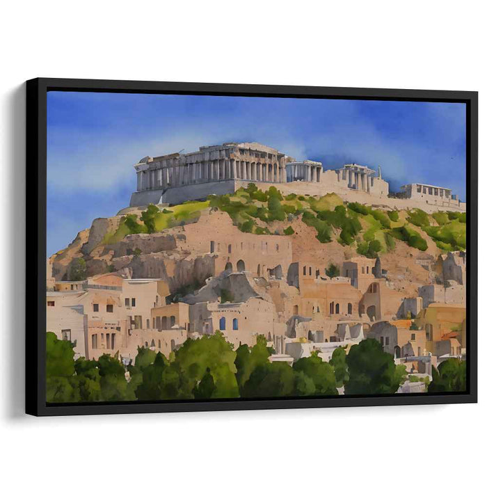 Eternal Echoes Whispering Ruins: Timeless Beauty of Ancient Athens Canvas Art Print