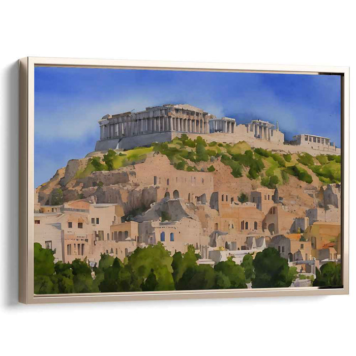 Eternal Echoes Whispering Ruins: Timeless Beauty of Ancient Athens Canvas Art Print