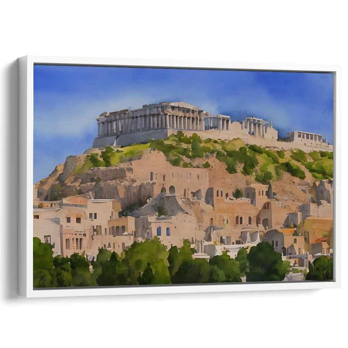 Eternal Echoes Whispering Ruins: Timeless Beauty of Ancient Athens Canvas Art Print