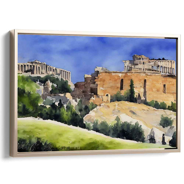 Acropolis Watercolors: Watercolor Landscape of the Acropolis