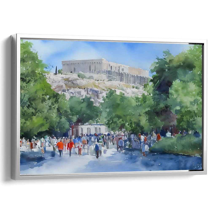 Echoes of Ancient Majesty: Watercolor of the Acropolis in Athens