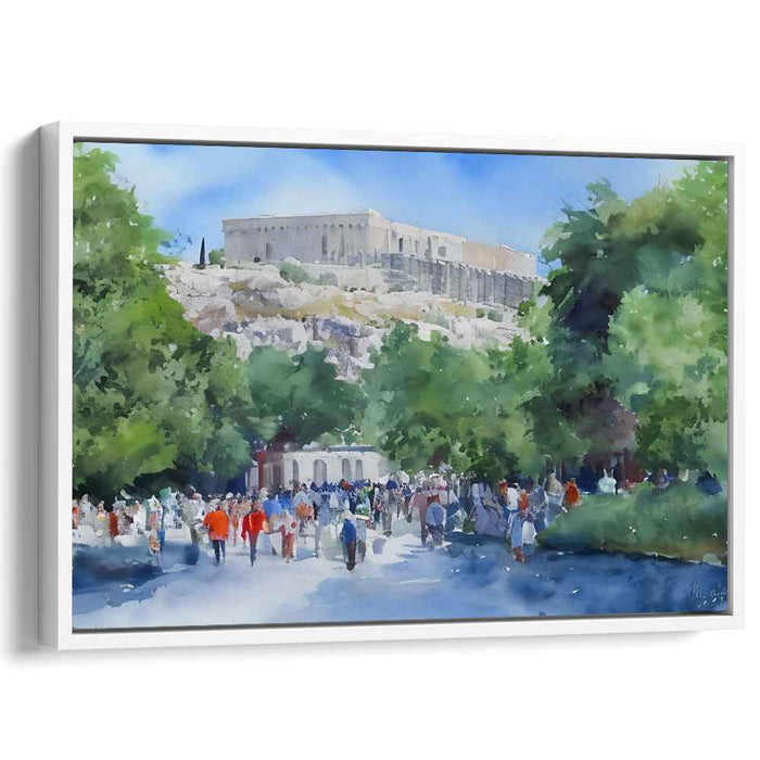 Echoes of Ancient Majesty: Watercolor of the Acropolis in Athens