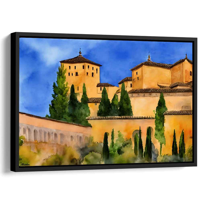 Whispers From Moorish Gardens: Watercolor Impression of Alhambra Palace