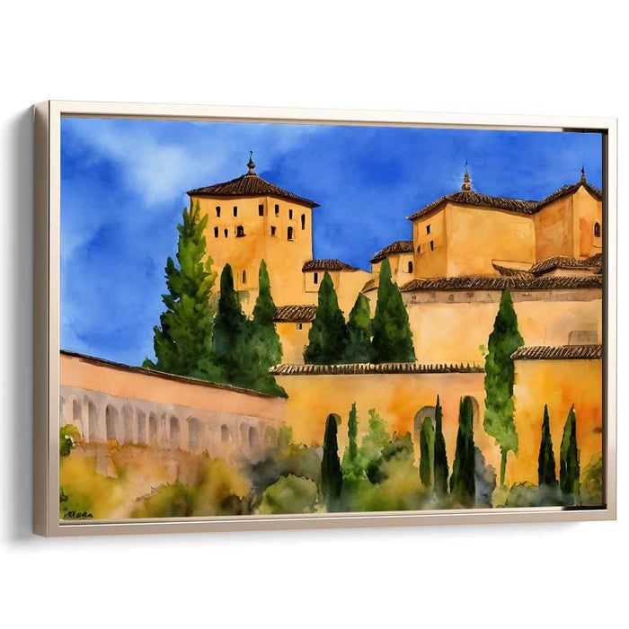 Whispers From Moorish Gardens: Watercolor Impression of Alhambra Palace