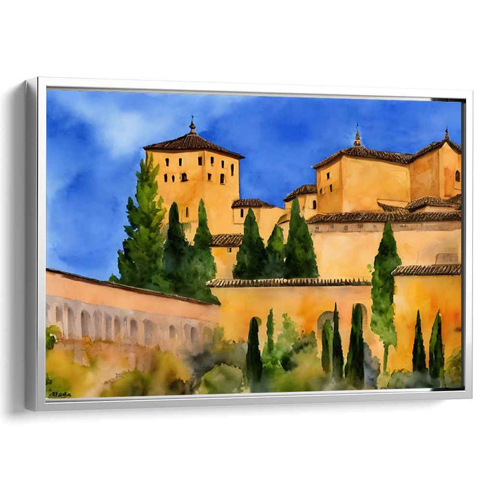 Whispers From Moorish Gardens: Watercolor Impression of Alhambra Palace